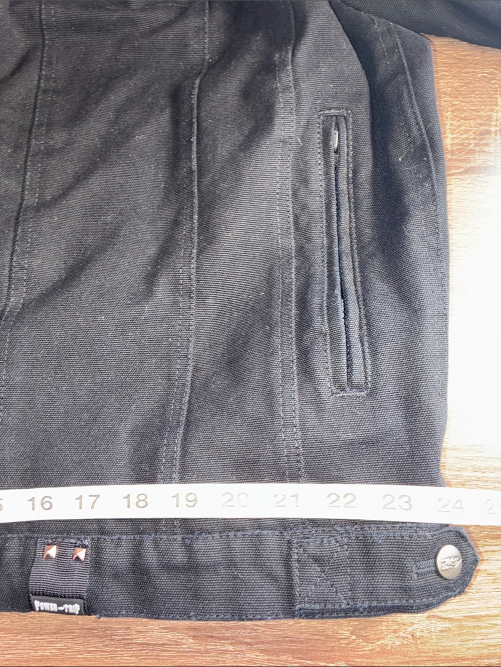 Mens Pre Owned POWER TRIP Black Biker's JACKET 2XL - Picture 8 of 10